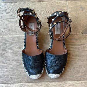 Valentino Rockstud Wedge Espadrilles - Sz 36
